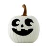 Halloween Pumpkin Figurine Spooky Resin Curved Pumpkin Sculpture Autumn Farmhouse Table Decoration for Front Porch Mantel Home Desk Decor