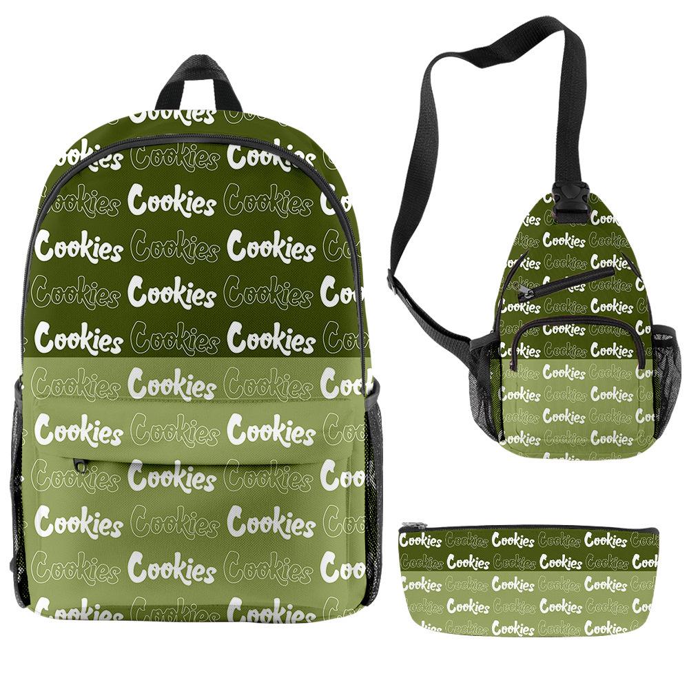 Cook 3D Printing Large Capacity Multifunctional Male And Female Versatile Backpack Student Bag Three-Piece Set