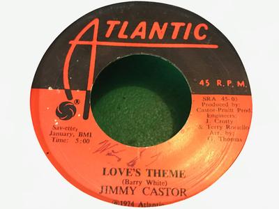 7inch Record JIMMY CASTOR - Love's Theme / The Thought Of Lovin SRA4503 Atlantic 1974 Jamaica Soul/Funk Used