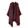 Womens Oversized Knit Shawl Wrap Scarf Ethnic Warm Fleece-Like Cape Travel Winter
