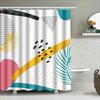 Modern Retro Style Bath Shower Curtain With Geometric Patterns Perfect For Bathroom Decor