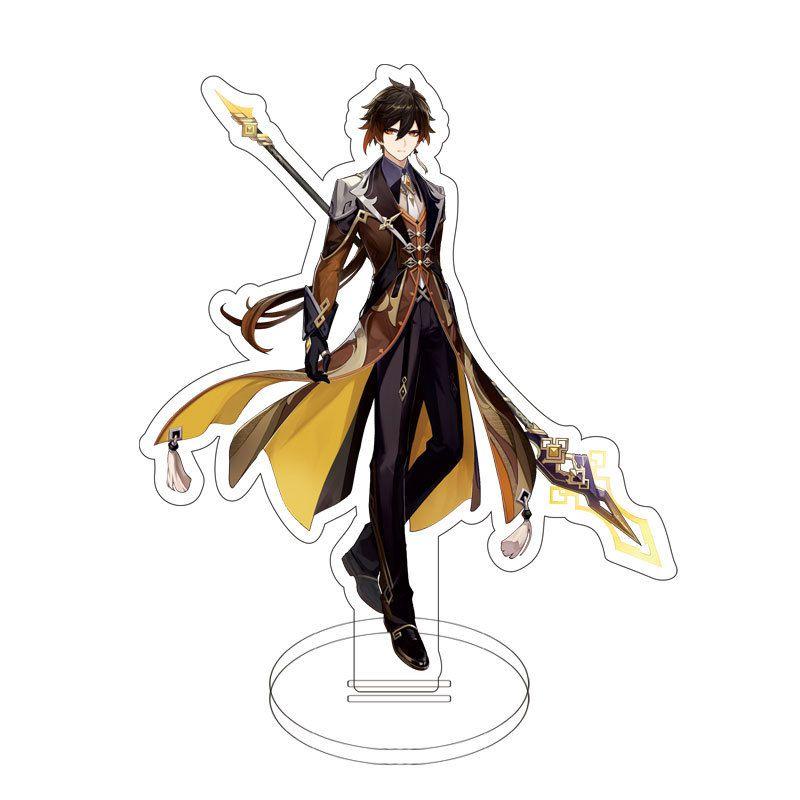 Game Genshin Impact Acrylic Figure Stand Klee Keqing Ganyu Display Desktop