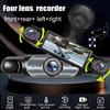 Dashcam a 4 Lenti: Registrazione HD 1080P (Anteriore, Posteriore, Sinistra, Destra) & Vista posteriore