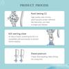 WOSTU 925 Sterling Silver Delicate Blue and White Square Zircons Ear Hook Earrings for Women Fine Jewelry Birthday Gift