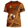Vintage Guitar 3D Print Mens Funny Designer Clothes Summer Fashion T-shirt Kids Round Neck Short Sleeve Tees Tops