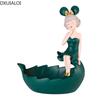 DXUIALOI Modern Simple Creative Girl Storage Decoration Housewarming Gift Resin Crafts Living Room Room Jewelry Storage