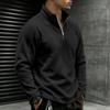Heavyweight, Warm Men’s Autumn/winter Sports and Casual Loose-fit Versatile Fleece Zip-up Hoodie with Stand-up Collar