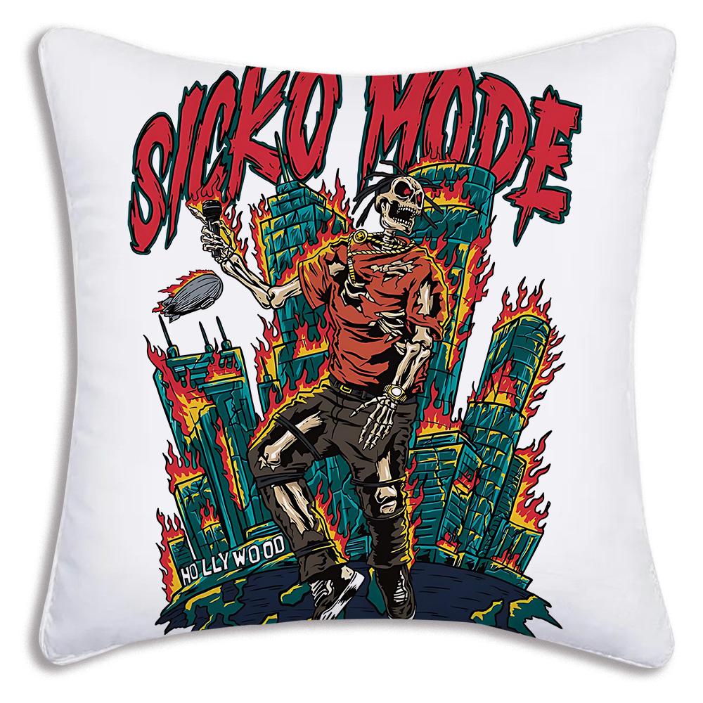 Fashion singer T-Travis Scotts Pillow Covers Cartoon Sofa Decorative Home Double-sided Printing Short Plush Cute Cushion Cover