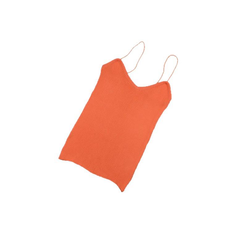 Korean Style Slim Fit Vertical Stripe Knit Vest - Women's Summer Solid Color Thin Strap Base Layer