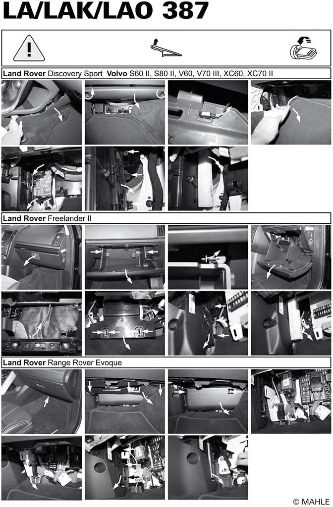 MAHLE Air Conditioner Filter - Antibacterial, Antiviral, for Volvo S60 S80 V60 V70 XC60 XC70 T3 T4 T5 T6 D4 Cross Country T5 2.5T 3.2 3.2SE V6 Drive-e