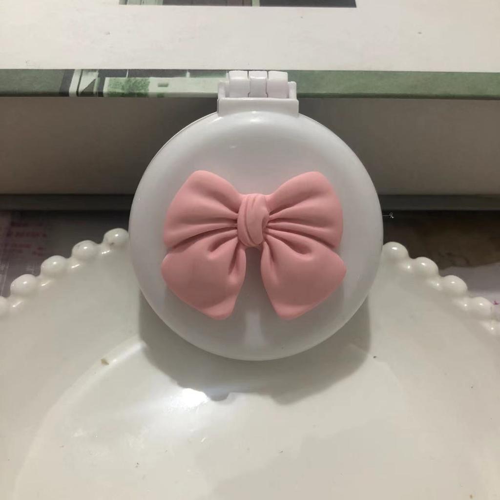 Portable Folding Hair Comb with Cute Bow Mini Air Cushion Massage Brush for Travel