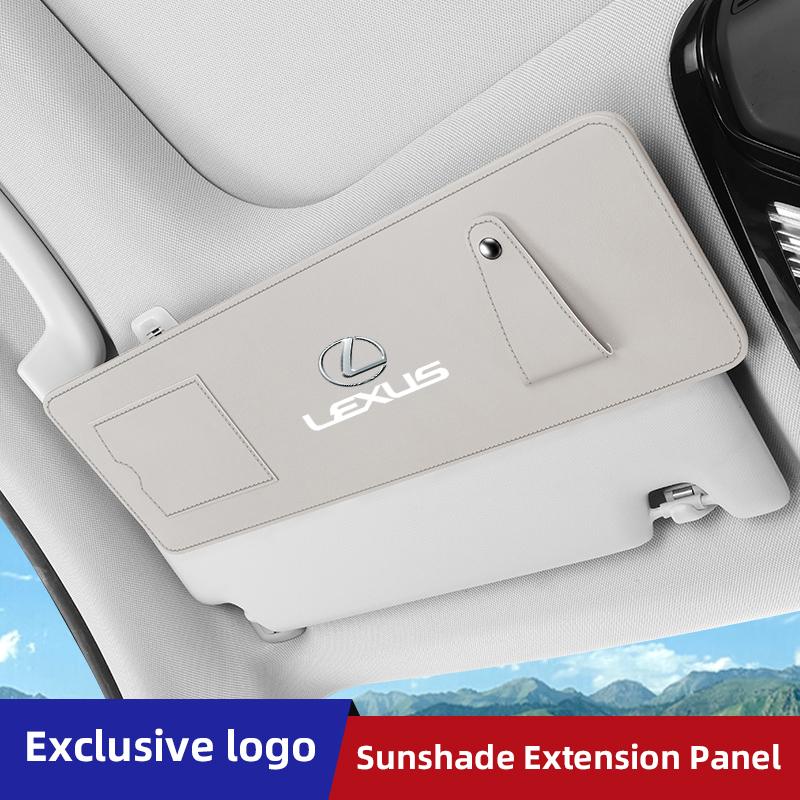 Car Sun Visor Extension Panel For Lexus Fsport IS250 Ct200h ES300h Anti-glare UV Sun Shield Card Holder Glasses Holder Keychain IS4