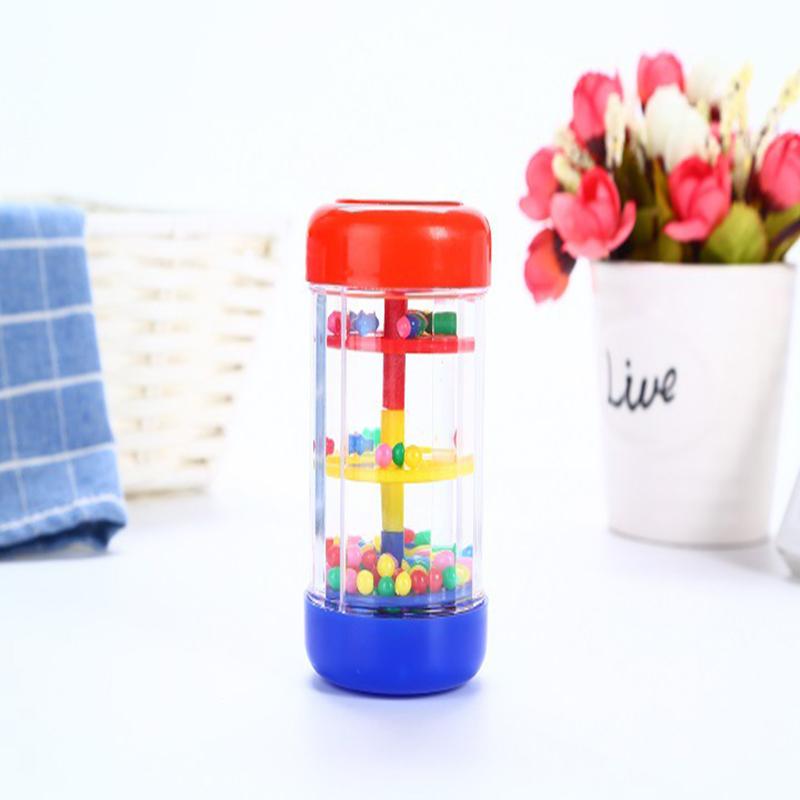 Montessori Wooden Toys Rain Rattle Stick Rainbow Hourglass Educational Sound Rainmaker Simulated Raining Sound Kids Sensory Toys