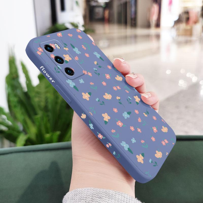 Mini Flowers Phone Case For Huawei P40 P50 P30 P20 Pro Lite Nova 5t Y7A Mate 40 30 20 Pro Lite Liquid Silicone Cover