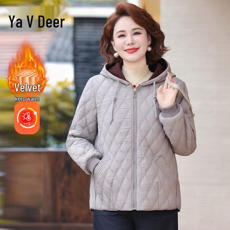 Yalu Women's Winter Fleece-Lined Hooded Padded Short Jacket
