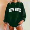 Women's Fashion Casual Drop Shoulder Long Sleeve Printed Round Neck Sweater Top
