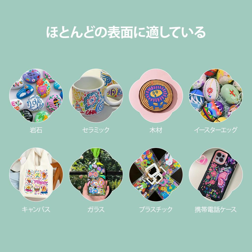 Arrtx 36 Color Acrylic Paint 3mm Medium Tip Acrylic Marker Fast for Rock DIY Craft Making Art Supplies Pens, Pens, Non-Toxic, Water-Based, Drying,