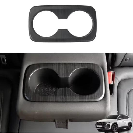 Decoration Water Cup Frame For Tuning Hyundai Tucson NX4 -2025 Carbon Fiber Rear Passenger Seat Water Cup Holder Frame Cover