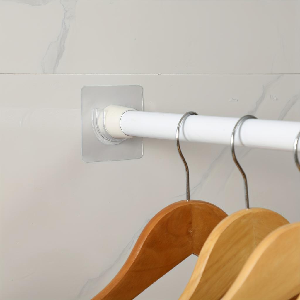 Self Adhesive Telescopic Pole Support Sticker Punch-free Household Telescopic Rod Holder Crossbar Wall Hooks Fixing Bracket
