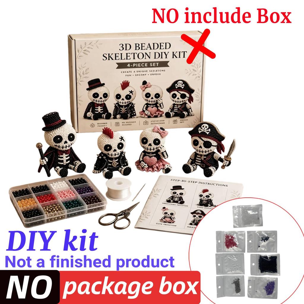 3D Beaded Gnome DIY Beading Craft Material Kit Set DIY Cute Animal Dwarf Bead Craft Set NO/with Box (Not a Finished Product)
