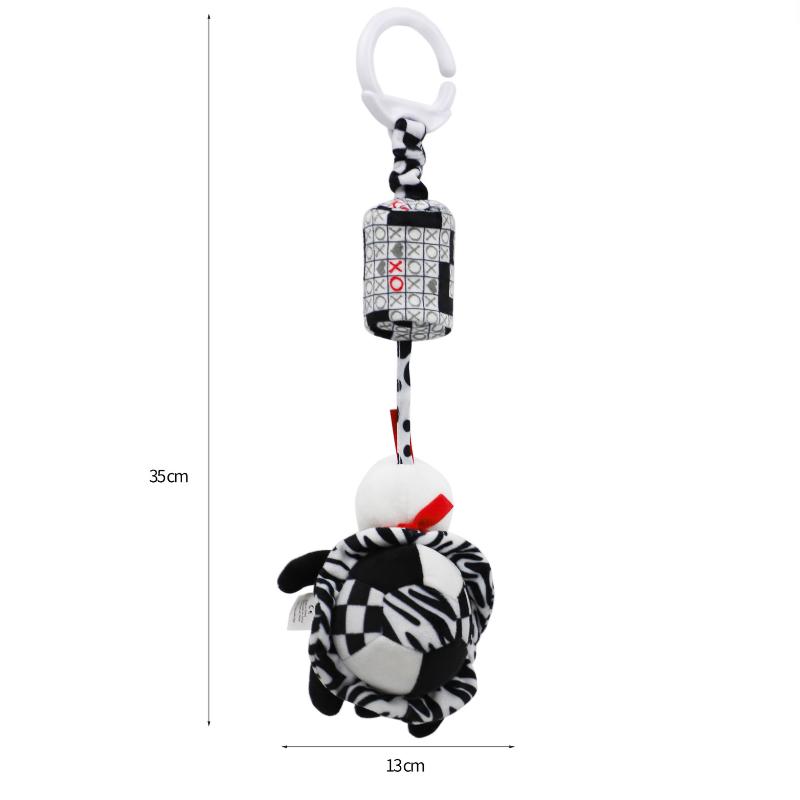 Baby Sensory Hanging Rattles Toy Black White Animals Stroller Infant Bed Wind Chimes 0-12 Months Infant Rattle Educational Toy