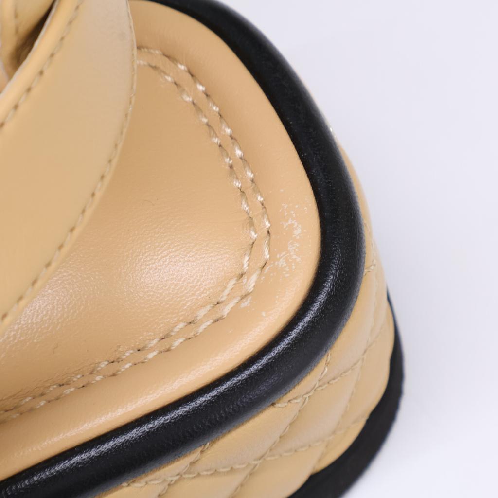 CHANEL G39143 22A Métiers d'Art Collection CC Logos Matelasse Platform Velcro Sandals shoes 38 beigeUsed