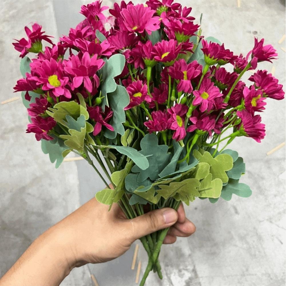5 Bundle UV Resistant Artificial Chrysanthemums Outdoor Fake Blooms  DIY Flower Arrangement