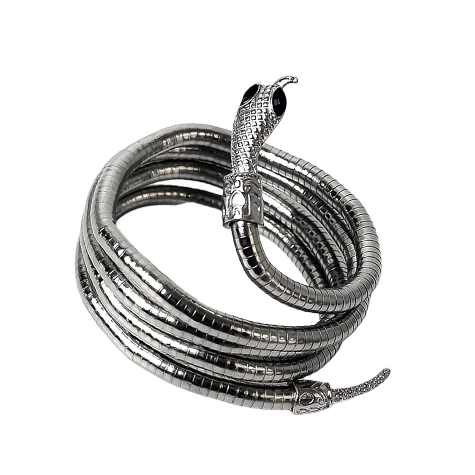 

Elegant Snake Wrap Necklace Portable for Fashionable Women Seek Unique Jewelry Pieces for Parties and Celebrations серебряный