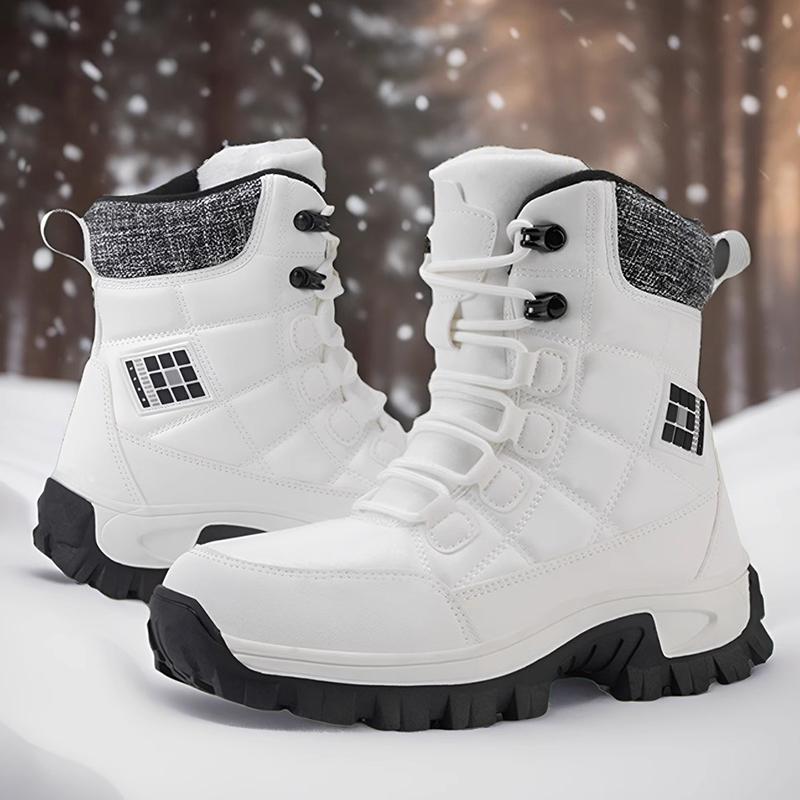 Tall cotton boots winter boots high top thickened velvet cotton shoes outdoor mountaineering snow boots