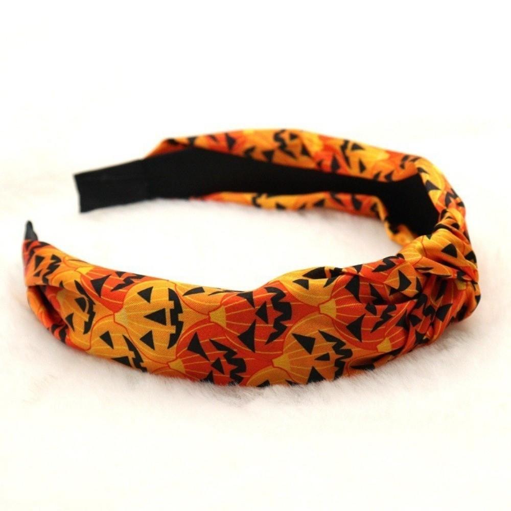 Festival Wear Pumpkin Head Headband Gothic Halloween Hair Hoop Top Knot Headband  Trick or Treat
