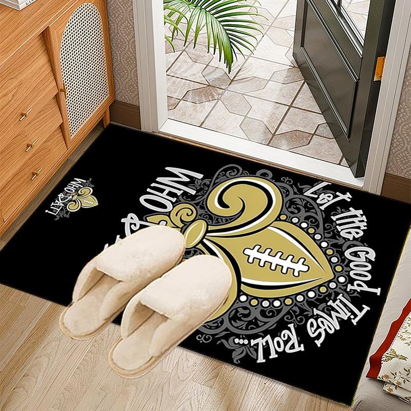 Who Dat Nation Football Rug Office Carpet Non-Slip Mat, Chair Rug Floor Covering for Gaming, Bedroom, Living Room , Home Decor Christmas Gift