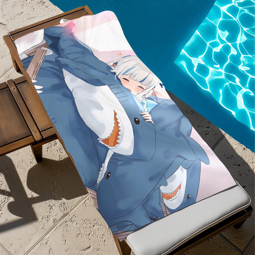 G-gawr Cute Gura H-hololive Anime Towel Beach Quick Dry Soft Pool Towels Gift for Travel Gym Shower Camping Sports
