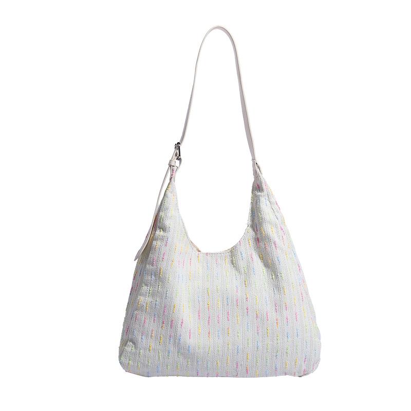 Neon Color Knitted Bag New Large Capacity Shoulder Tote Messenger Bag
