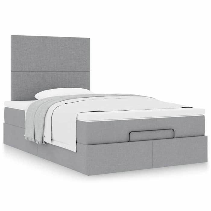 Maison Exclusive - Cadre de lit ottoman et matelas gris clair 120x200 cm tissu