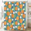Orange Blossom Shower Curtain Bright Blue Floral Pattern For Bathroom Decorations Made With Waterproof Polyester Fabricavailable