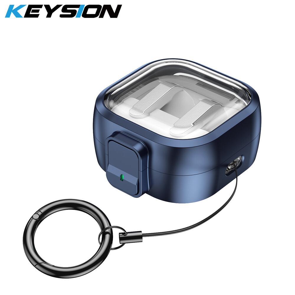 KEYSION Transparent Switch Lock Earphone Case for Samsung Buds4 4 Pro Hard PC Shockproof Headphone Cover for Galaxy Buds 4 Pro