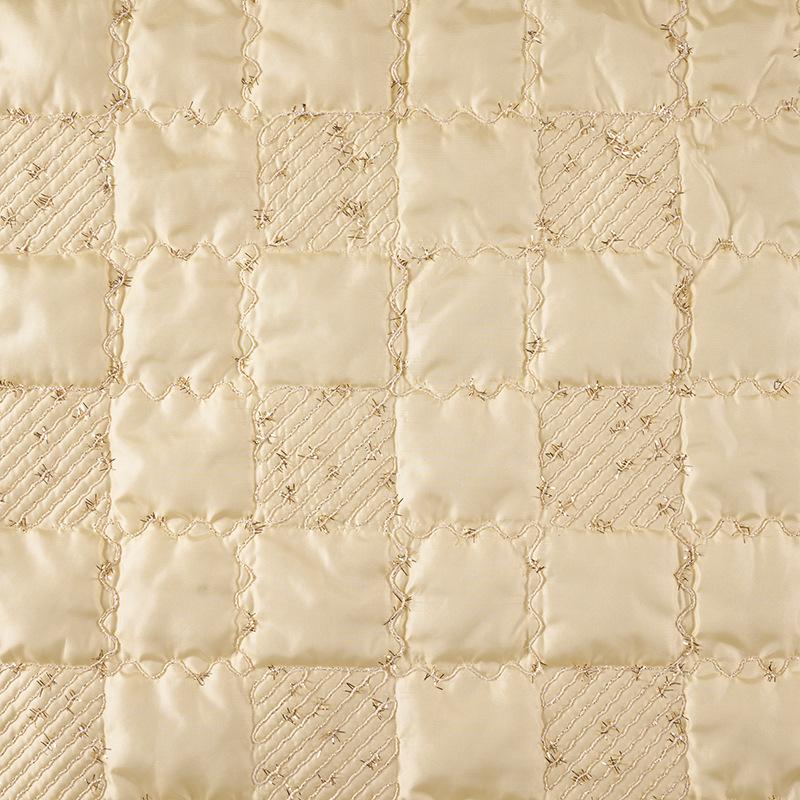 1 metr Pikowana tkanina bawełniana Poliestrowa haftowana sznurkiem Tkanina haftowana cekinami na torebki projektanckie Bagaż Materiał