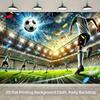 2D Flat Printing Football Stadium Photography Backdrop for Soccer Themed Birthday Party