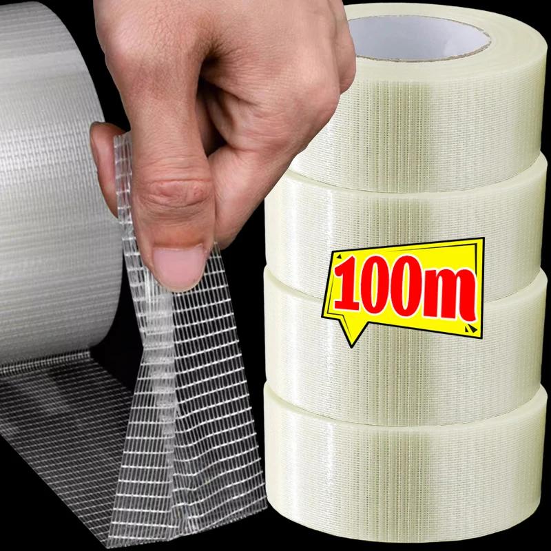 100/20m Verschleißfeste Glasfaser-Klebeband Starkes verstärktes Netzfaserband Einseitiges Umreifungs-Verpackungs-Gitterband