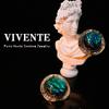 Colorful Glazed Stud Earrings, Retro Court Style Design, Versatile Medium and Ancient Style