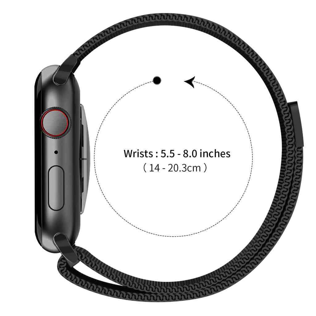 Watch Band for Apple Watch Series 11 10 42mm / 9 8 7 41mm / SE3 SE2 SE 6 5 4 40mm / 3 2 1 38mm Stainless Steel Milanese Magnetic Strap