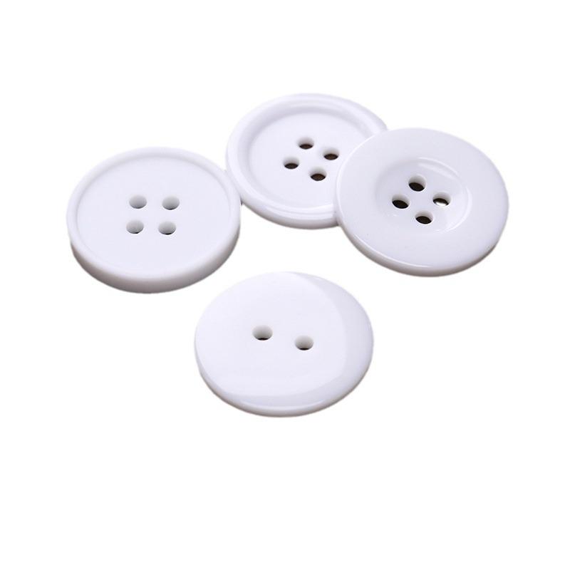 Resin Button Set: Black and White, Two-Eye & Four-Eye for Shirts, Suits, Trousers, and Pants