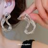 Silver Needle Twisted Geometric Texture Metal Stud Earrings Women's Exquisite Fashion Versatile Earrings Premium Earrings Wholesale