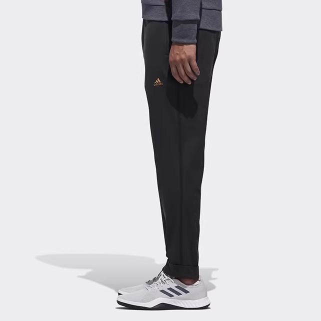 Adidas Logo Haftowane Spodnie Sportowe Dzianinowe Zapinane na Zamek ze Średnim Stanem Męskie Spodnie Czarne DT2459