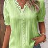 2 summer new vacation fashion hollow short-sleeved women's shirt
