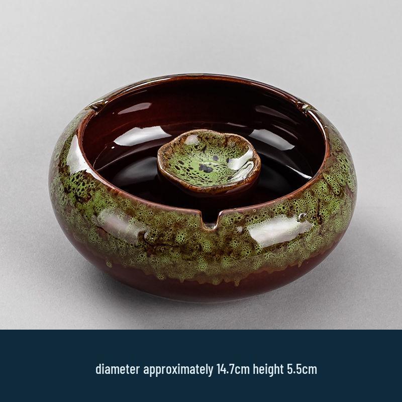 Large Vintage Ceramic Ashtray: Luxury Retro Decor for Home or Office