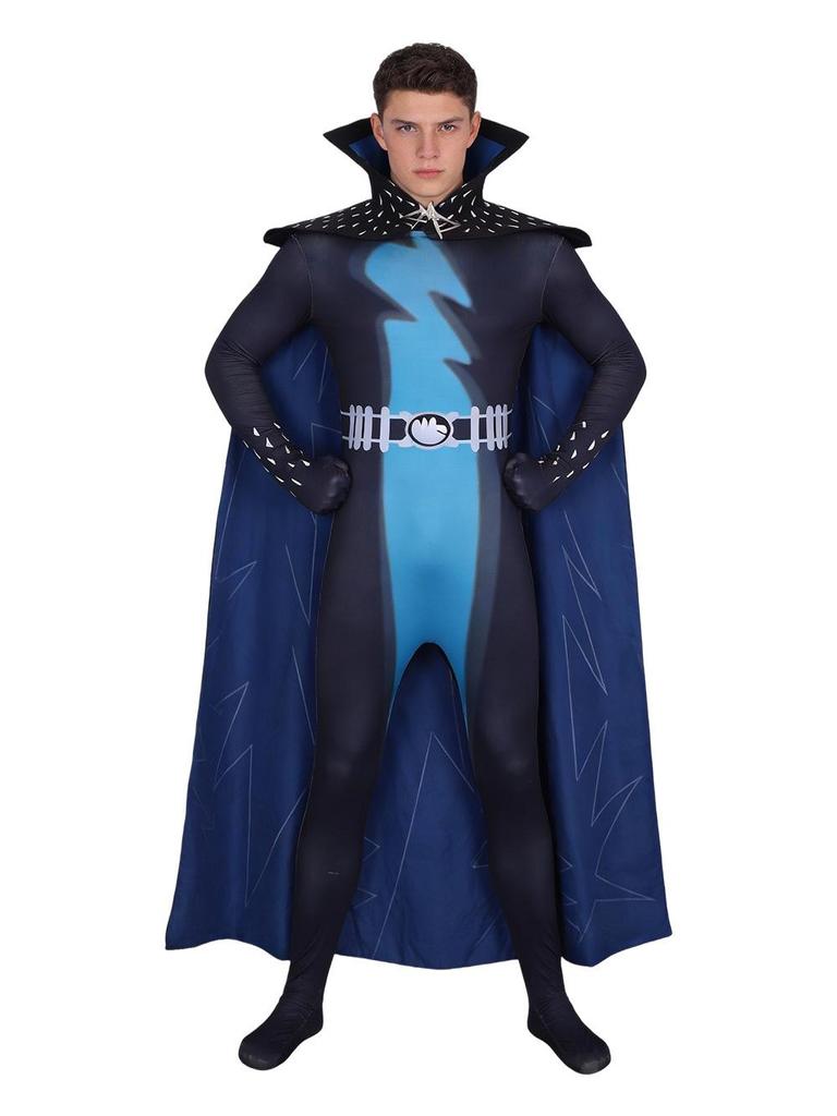 Super Bad Guy Mike Mai Superman Cosplay Jumpsuit Set for Halloween or Stage