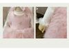 2025 Winter Red Velvet Mesh Princess Dress for Toddlers with Bowknot
