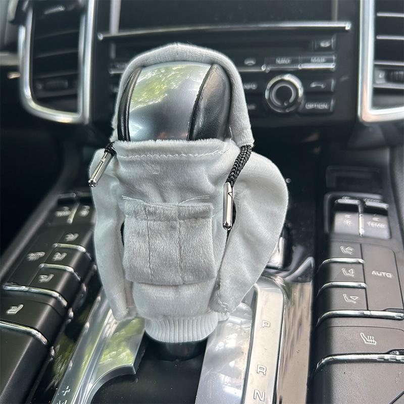 

Car Shift Handle Hoodie Fashion Funny Handle Cover Grip Non-Slip Protective Covers Shift Knob Cover Interior Accessories белый
