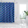 Tende da Doccia con Motivo a Mosaico Blu Tenda da Bagno Impermeabile in Poliestere Geometrica per Bagno Decorazione della Casa Tenda con Ganci
